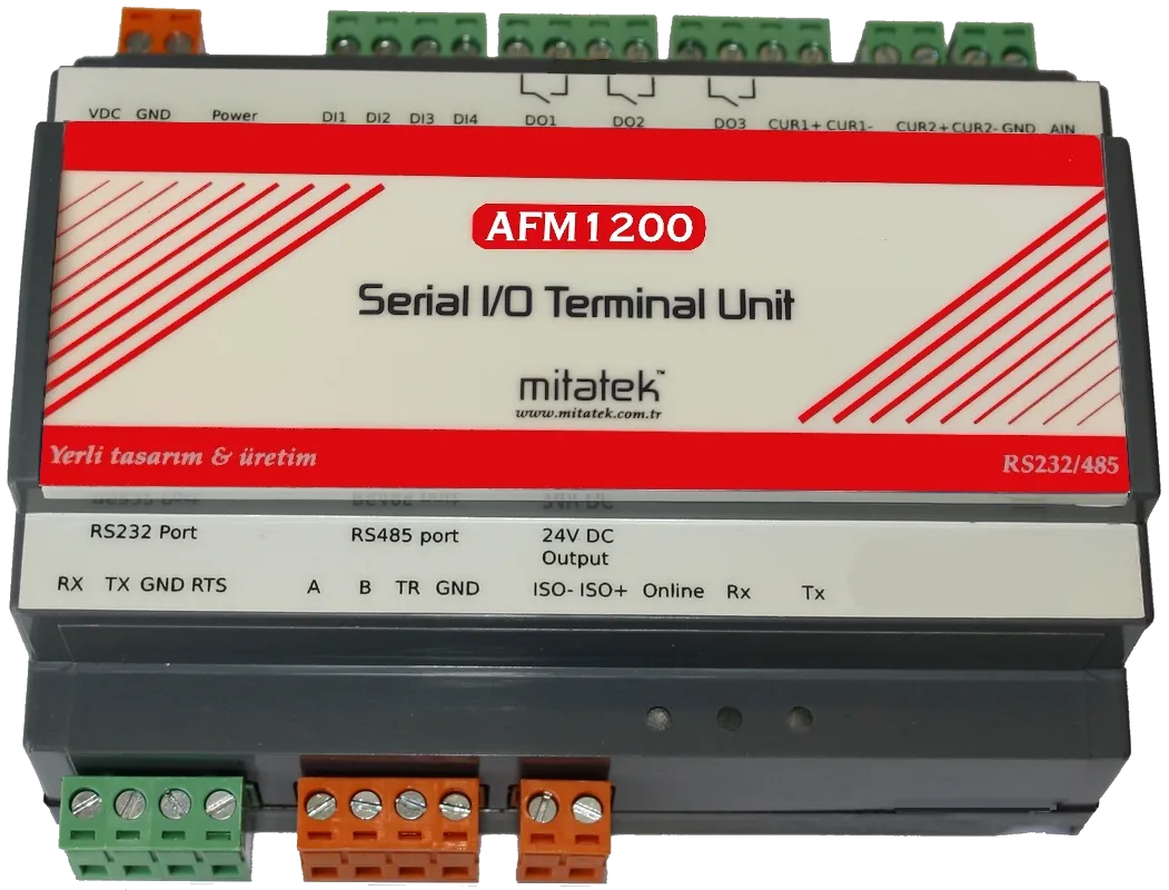 AFM1200 RS232/485 RTU(DNP3) I/O TERMİNAL PLC